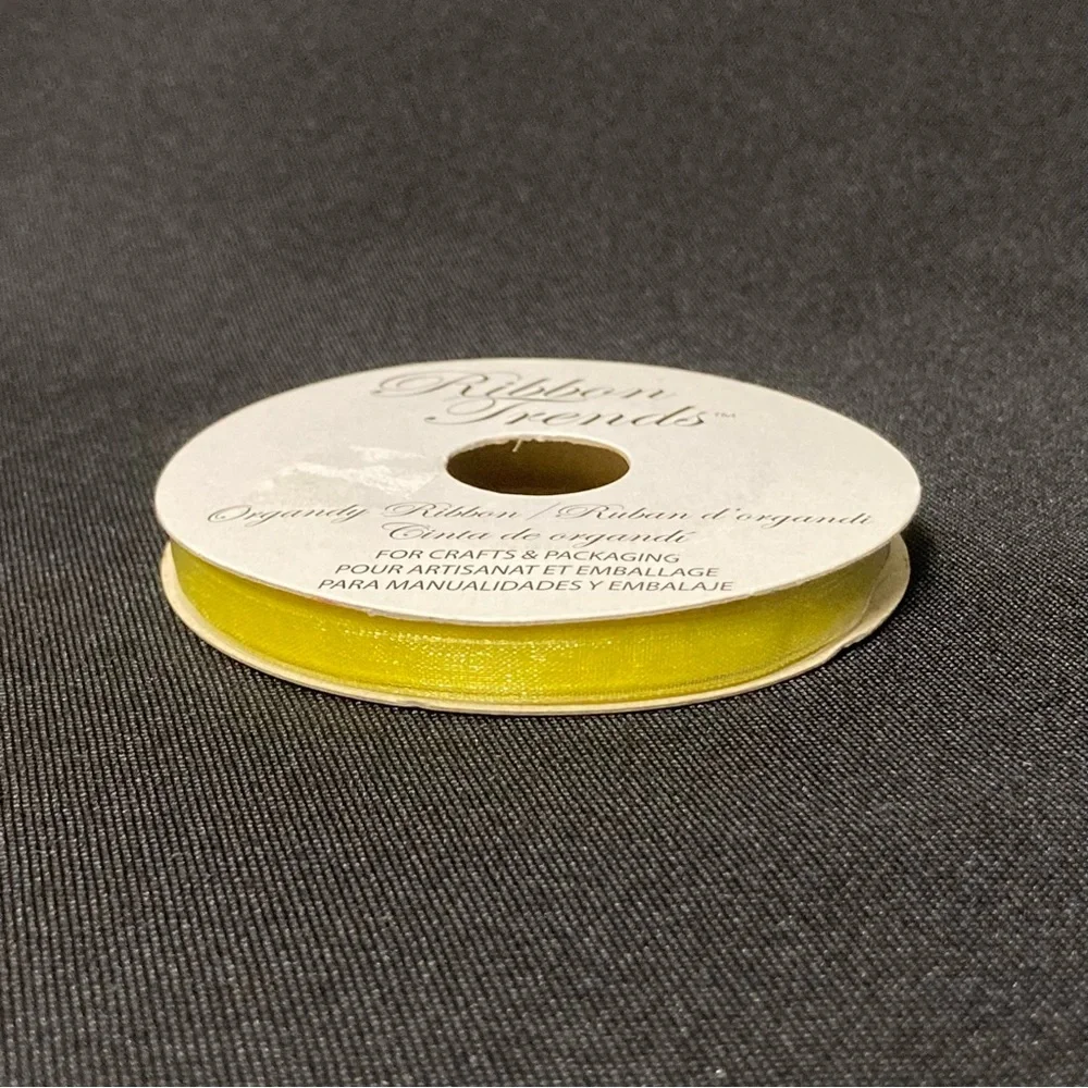 ⭐️ Ribbon Trends Sheer Thin Yellow Craft Ribbon 1/4” x 540”